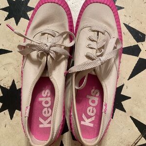 Keds Canvas Sneakers in Beige and Pink